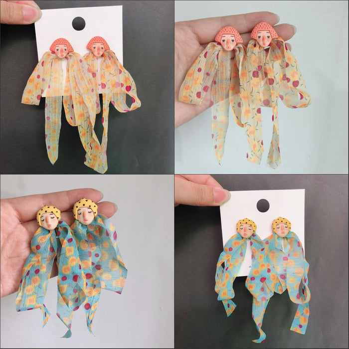 Wholesale Indian Doll Holiday Alloy S925 Stud Earrings JDC-ES-MoN003