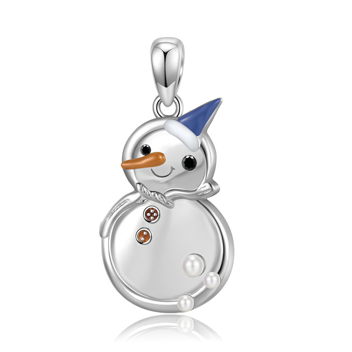 Wholesale Necklaces S925 Sterling Silver Gold Plated Christmas Snowman JDC-NE-PREMMG002