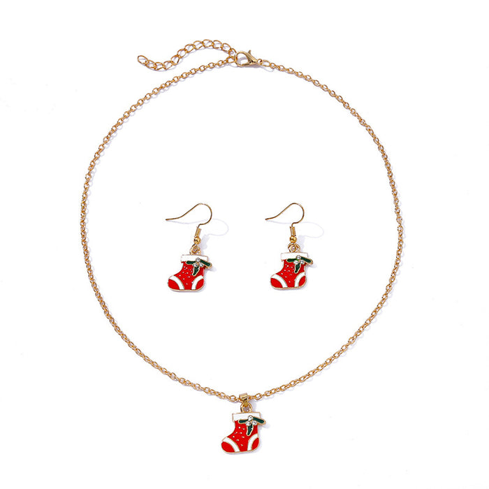 Wholesale Necklaces Alloy Christmas Collection Necklace Earrings Set MOQ≥2set JDC-NE-KaiWei003