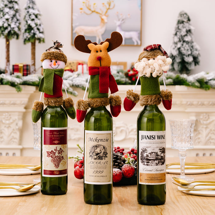 Wholesale Decorative Christmas Cartoon Small Pendant Wine Bottle Decorations MOQ≥2 JDC-DCN-HB005