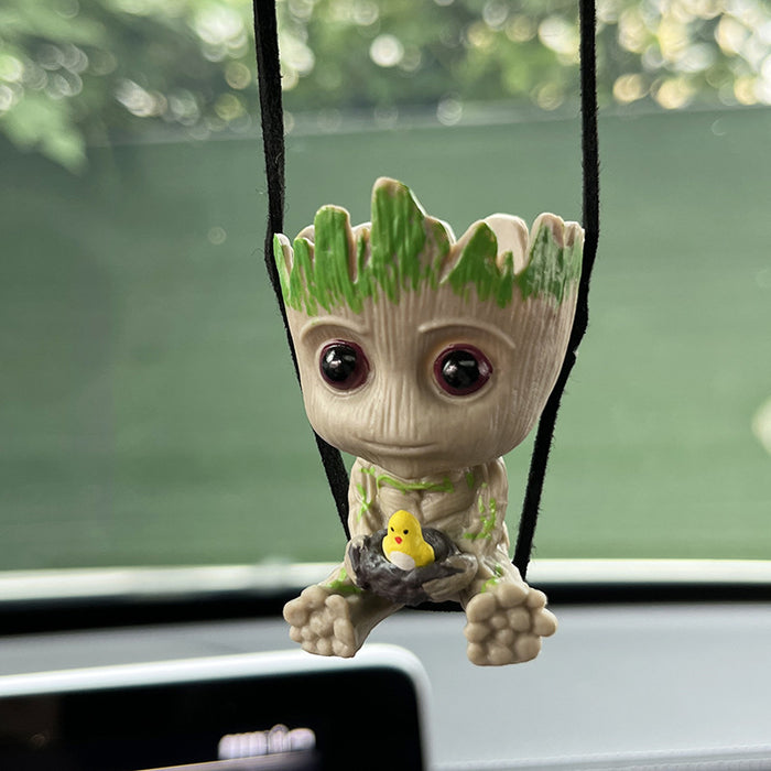 Wholesale Car Accessories Resin Cartoon Tree People Rearview Mirror Decoration JDC-CA-JingZh002