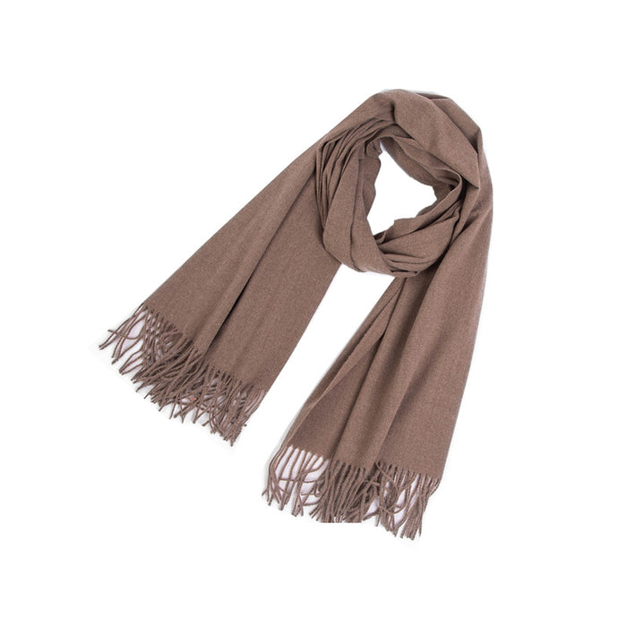 Wholesale Scarf Imitation Cashmere Warm Thick Solid Color Tassel Shawl JDC-SF-Junhao001