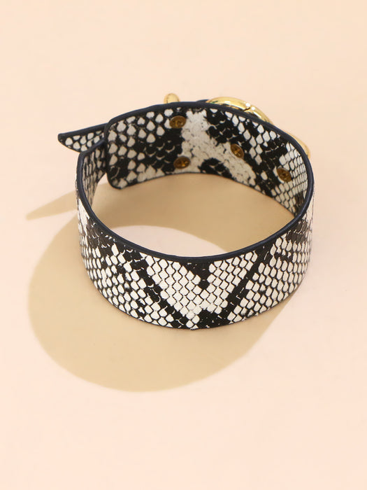 Jewelry WholesaleWholesale snakeskin leopard print bracelet imitation leather adjustable bracelet MOQ≥2 JDC-BT-PK005 Bracelet 帕克 %variant_option1% %variant_option2% %variant_option3%  Factory Price JoyasDeChina Joyas De China