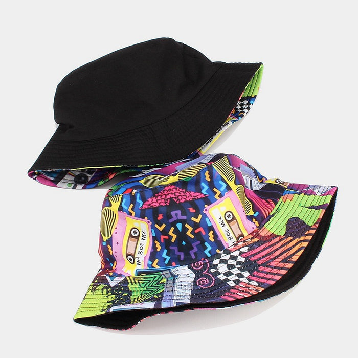 Wholesale Vintage Double Sided Cotton Polyester Bucket Hat MOQ≥2 JDC-FH-LvYi011