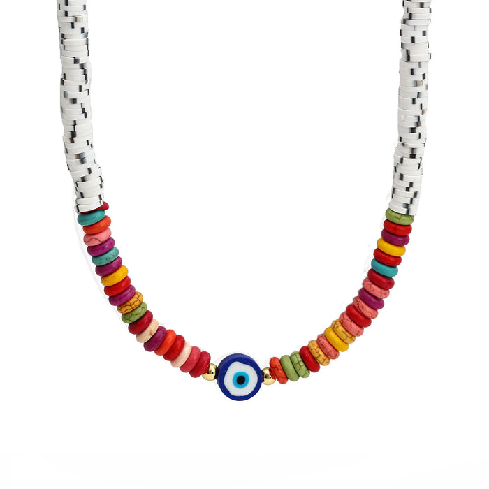 Wholesale soft ceramic necklace short necklace items JDC-NE-Baiding004