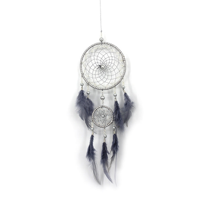 Wholesale Dreamcatcher Iron Hoop Feather Cotton Thread Handwoven MOQ≥2 JDC-DC-BNG002