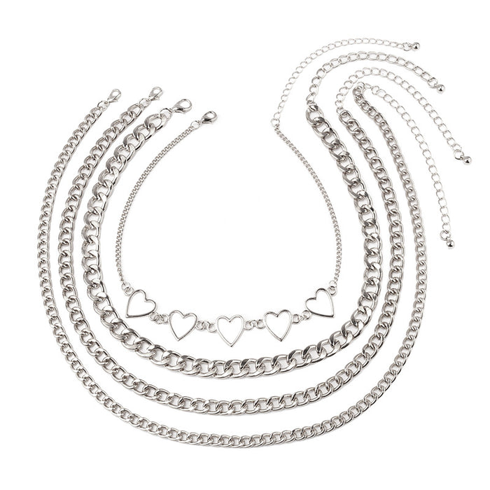 Wholesale Necklace Alloy Heart Hollow Multilayer Chain MOQ≥2 JDC-NE-LEIL001