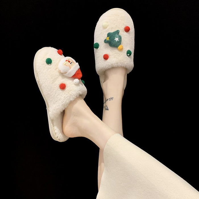 Zapatillas al por mayor de las zapatillas de otoño e invierno de las zapatillas de peluche de la serie de Navidad MOQ≥2 JDC-SP-CHENGRUI003