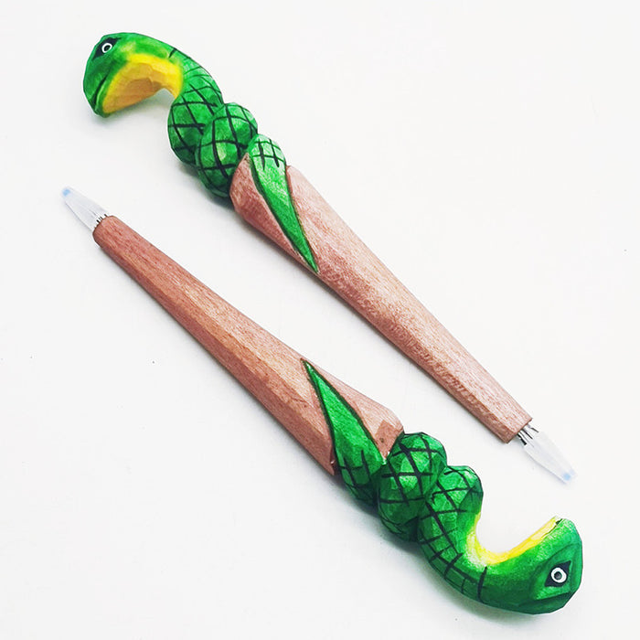 Wholesale Ballpoint Pen Bamboo Wood Carving Animal Pen Panda Wood Pen MOQ≥3 JDC-BP-ShiD001