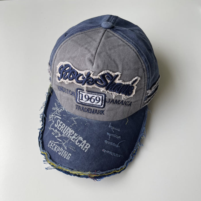 Wholesale hat fabric baseball cap sunscreen sunshade distressed denim JDC-FH-JIER004