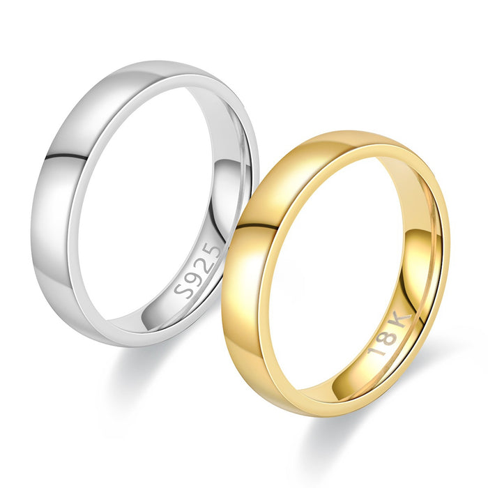Wholesale Ring Couple Titanium Steel 18K Gold S925 Silver Glossy JDC-RS-PREMDingC001