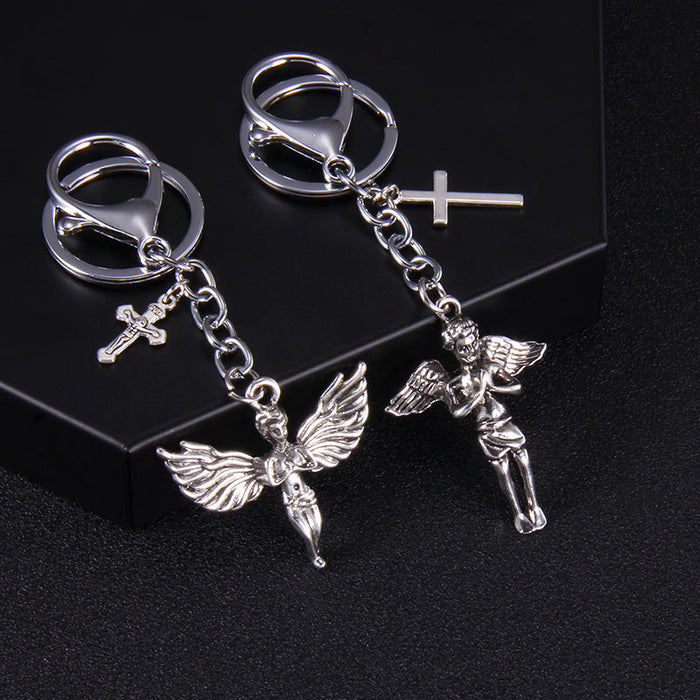 Wholesale Keychain Angel Wing Alloy MOQ≥2 JDC-KC-ZhouS001