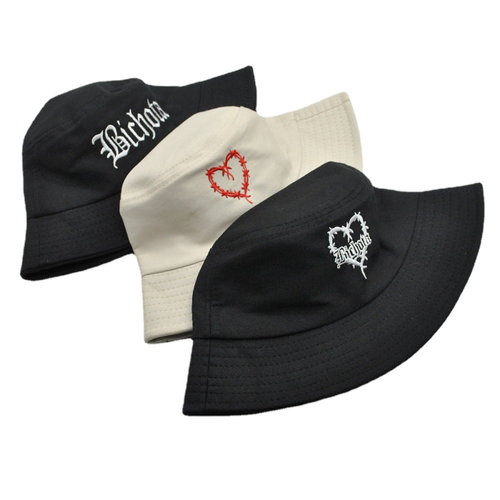 Wholesale Hat Cotton Embroidered Heart Bucket Hat JDC-FH-PNi015