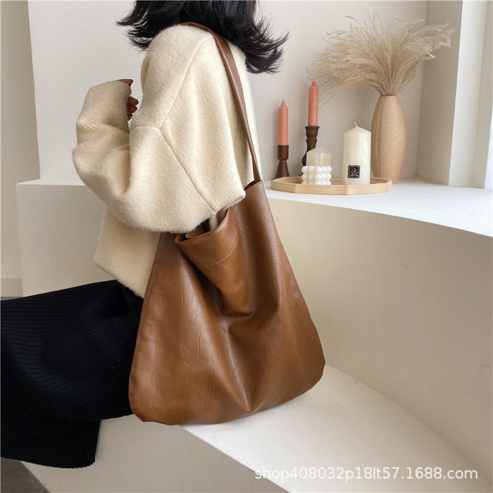 Wholesale Handbag PU Solid Color Simple Large Capacity Tote Bag JDC-HB-JXF001