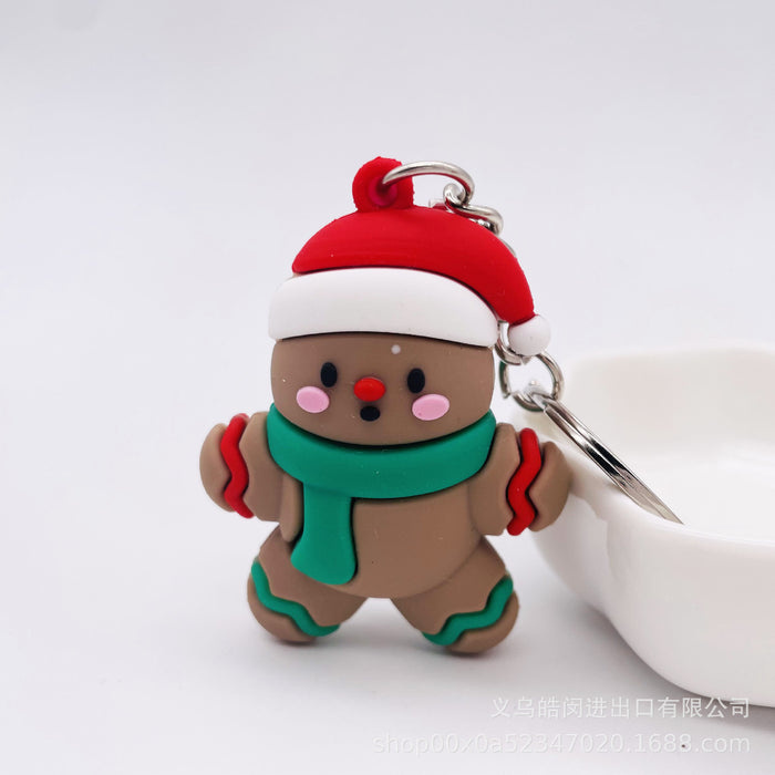Wholesale Keychain Soft Rubber Christmas Snowman Old Man Small Gift MOQ≥2 JDC-KC-HMin002