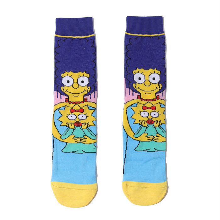 Wholesale socks fabric cartoon medium tube cute character (M) MOQ≥10 JDC-SK-HuiHe001
