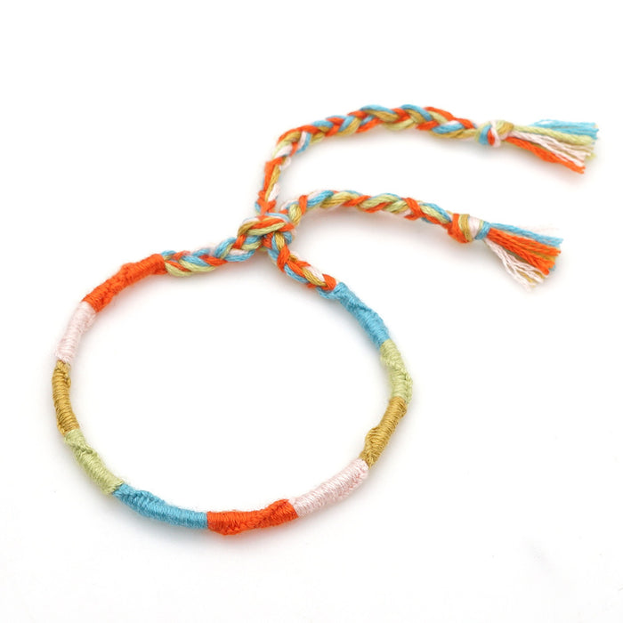 Wholesale Original Linen Cotton Woven Bracelet Boho Color Ethnic Style JDC-BT-HeY020
