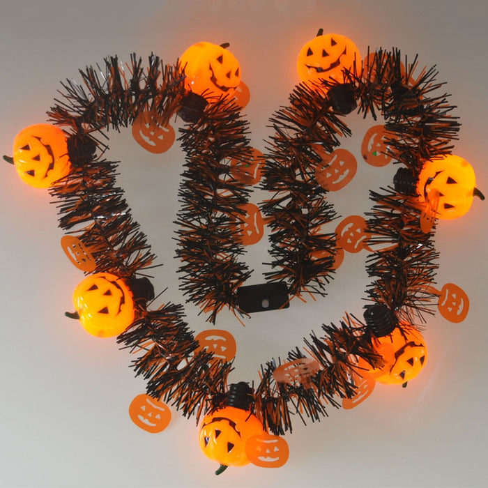 Collar al por mayor Resina Halloween Pumpkin LED Collar brillante MOQ≥50 JDC-Ne-CHSA001
