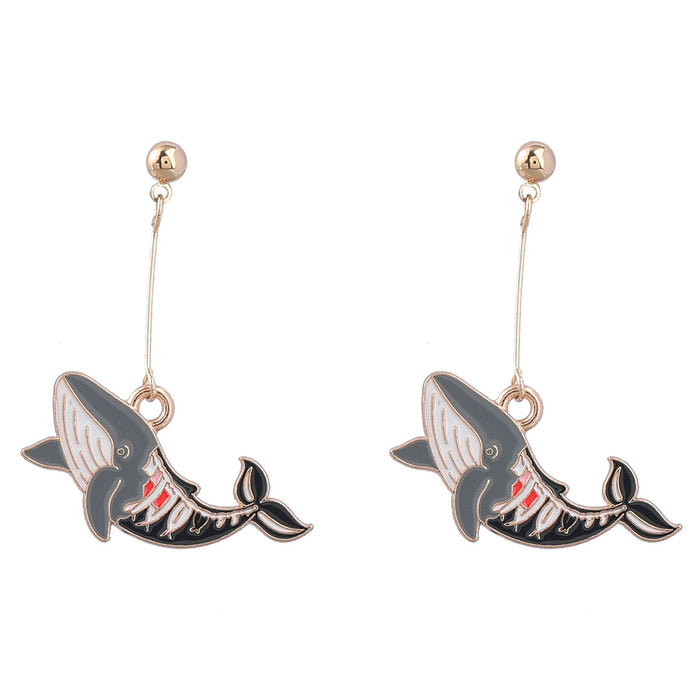 Wholesale Earring Alloy Enamel Halloween Bat Shark JDC-ES-JL1035