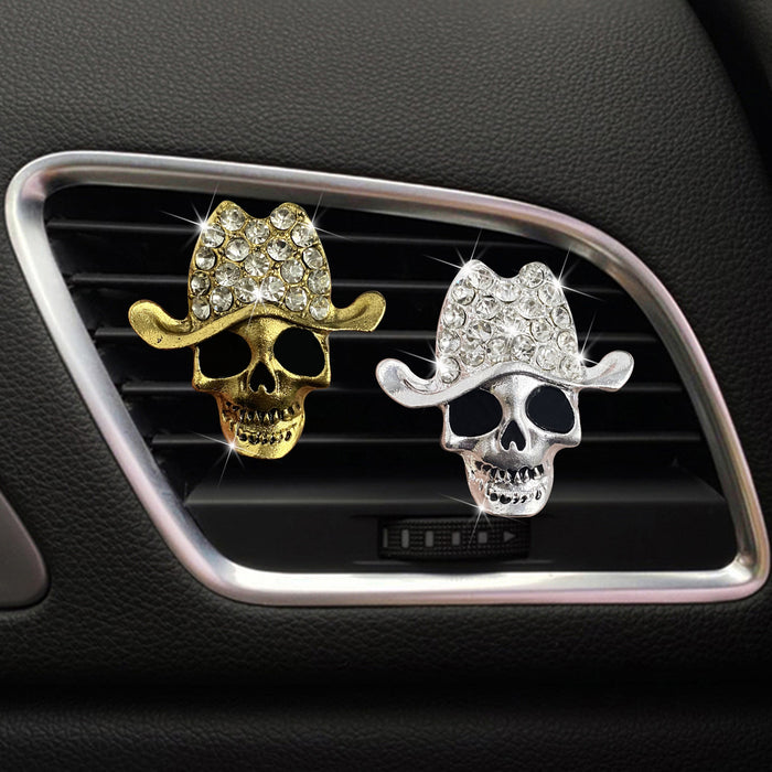 Accesorios al por mayor de automóviles Metal Halloween Skull Air Outlet Perfume Clip JDC-CA-ZNYK007
