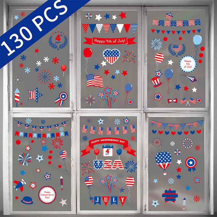 Wholesale 4th of July Independence Day PVC Window Sticker MOQ≥2 JDC-ST-JJian001