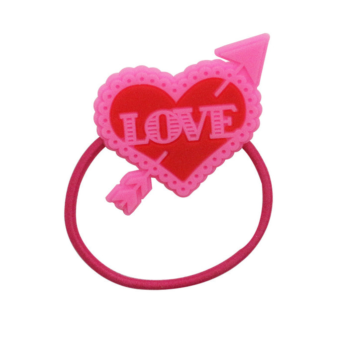 SCRUNCHIES DE PEDIO MANTENO PVC Banda elástica Cute Heart Valentine's Day 20pcs (M) JDC-HS-KShou003