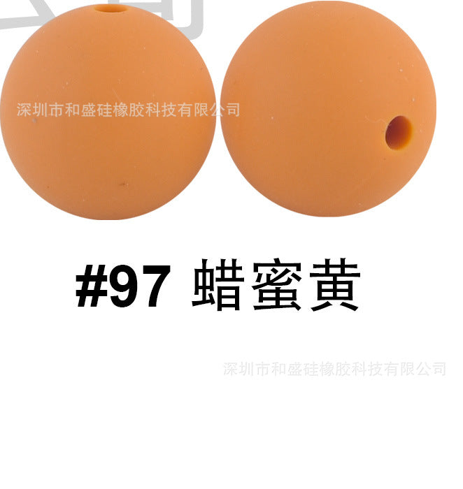 Cuentas de bola de silicona de bricolaje al por mayor de 15 mm Camship Beads Accesorios de cadena anti-DROP MoQ≥100 JDC-DIY-HES001
