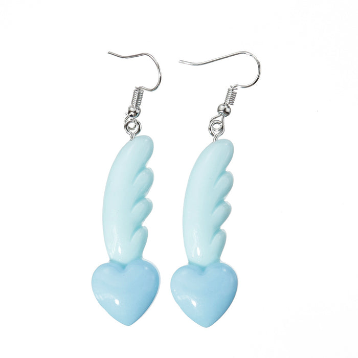 Wholesale Earrings Plastic Love Feather Wings MOQ≥2 JDC-ES-niqing017