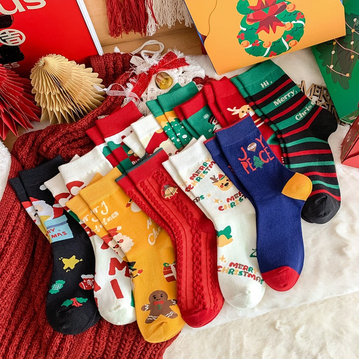 Capetio de algodón de calcetín al por mayor Caja de regalo de dibujos animados de navidad linda MOQ≥2 JDC-SK-BZX001