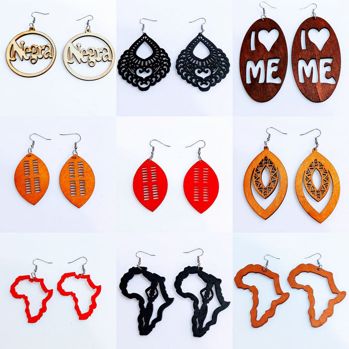 Wholesale Vintage Wooden Geometric Earrings Women JDC-ES-AnX012