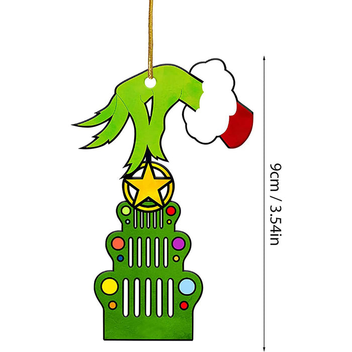 Cartoon de árbol de Navidad acrílico decorativo al por mayor Cartoon Colgante de impresión de doble cara JDC-DCN-CAIXIN004