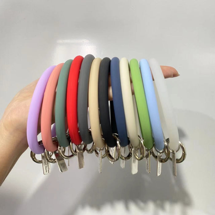Wholesale Keychain Round Silicone Bracelet MOQ≥2 JDC-KC-Xihop001