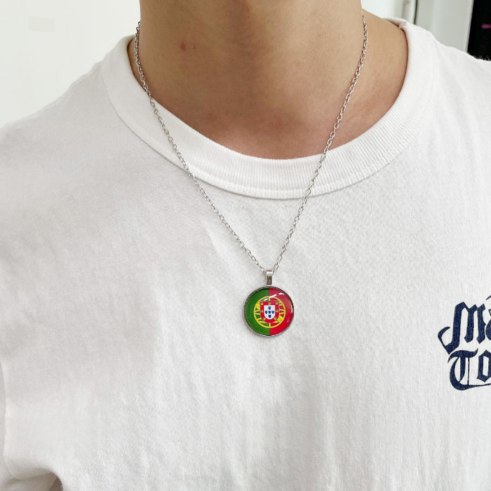 Wholesale Necklace World Cup Fans Souvenir Pendant MOQ≥2 JDC-NE-JiuX001