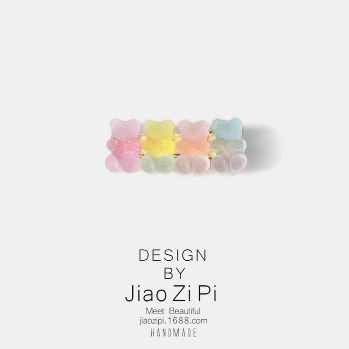 Clips de cabello al por mayor Resina 3D Gummy Bears JDC-HC-JZP006