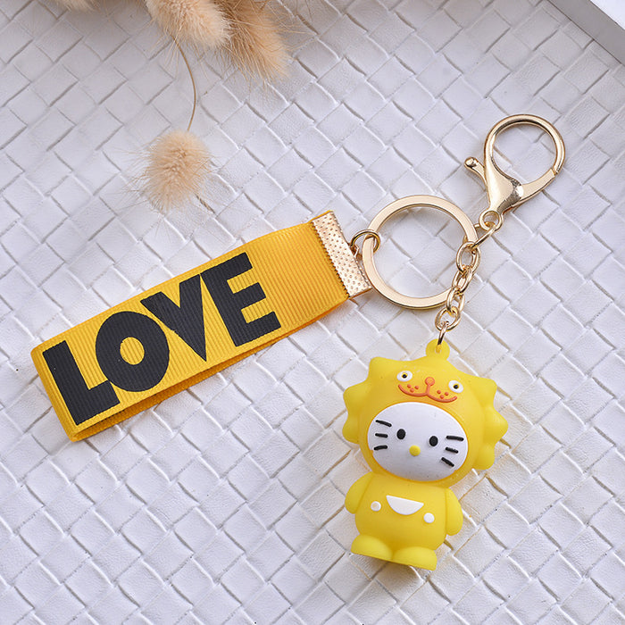 Wholesale twelve constellation cartoon 3D doll keychain MOQ≥2 JDC-KC-HYang003