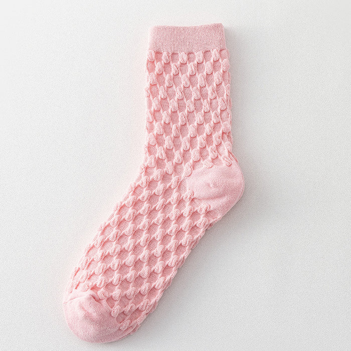 Calcetines al por mayor calcetines de color caramelo en relieve calcetines jdc-sk-lisheng003