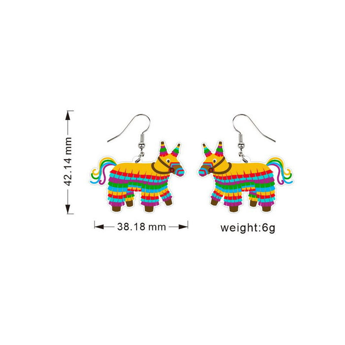 Pendientes al por mayor Personalidad del color del arco iris acrílico JDC-ES-XUEP055