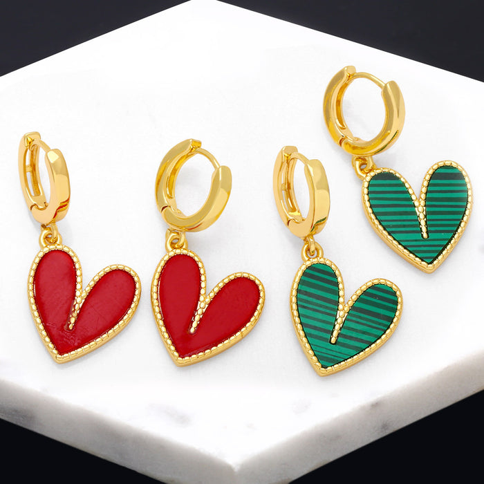 Wholesale Resin Love Heart Earrings Plastic JDC-ES-AS108