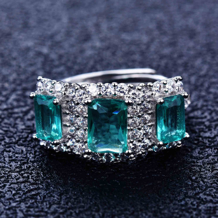 Wholesale Alloy Emerald Open Ring JDC-RS-ZR002