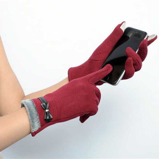 Wholesale Gloves Cotton Warm Bow Knot Touchscreen JDC-GS-ZhuX009