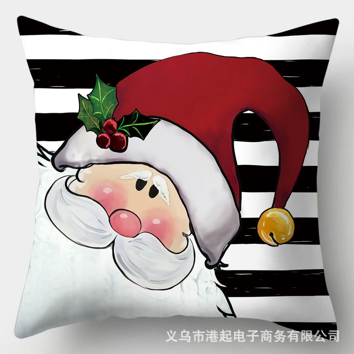 Concasa de almohada al por mayor Decoración de dibujos animados de muñeco de nieve impresa JDC-PW-Gangqi002