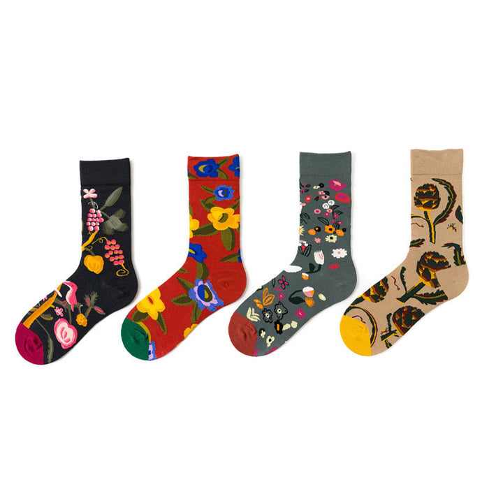 Wholesale literary women's socks Harajuku Hyuna ins jacquard street skateboard retro JDC-SK-HuiLi005
