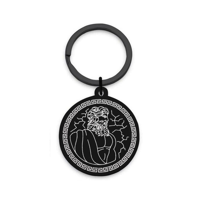 Wholesale Keychains For Backpacks stainless steel Zeus keychain, the head of the ancient Greek gods MOQ≥2 JDC-KC-ZongB002