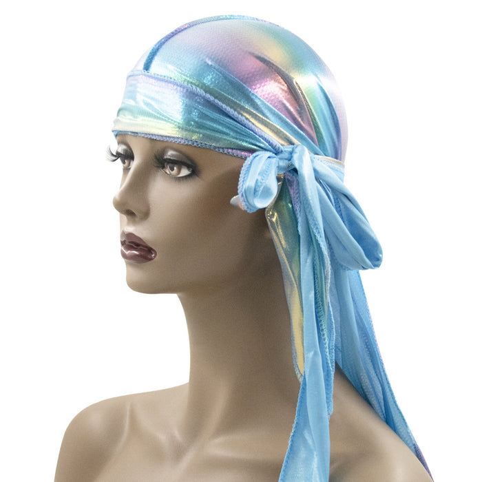 Wholesale solid color long tail pigtail pirate hat imitation silk turban hat JDC-FH-DCai004