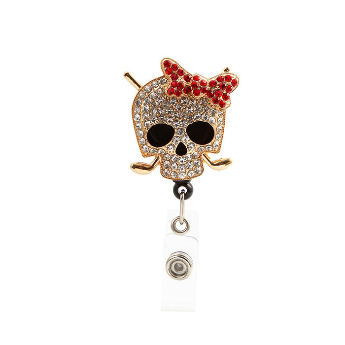 Wholesale Novelty Cute Funny Red Bow Skull Personality Keychain MOQ≥2 JDC-KC-YZW004