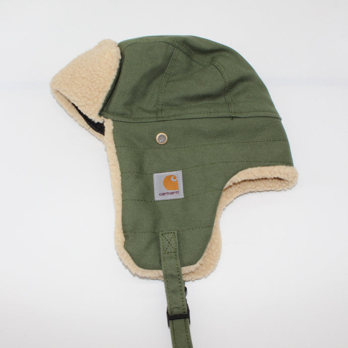 Lienzo de lana de cordero de sombrero al por mayor Doble capa de orejas calientes ajustables al aire libre MOQ≥2 (f) JDC-FH-QCL004
