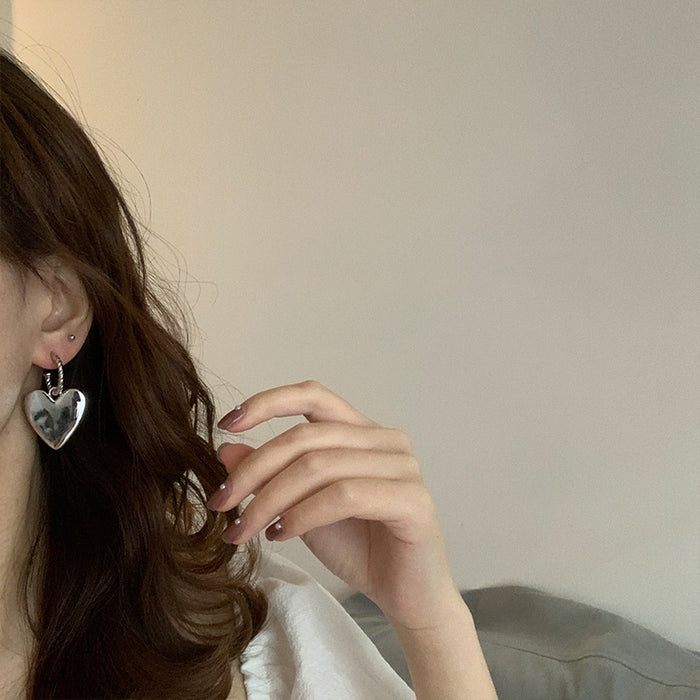 Wholesale Earrings Alloy Heart Shaped Metal Drop Earrings JDC-ES-Jingh017