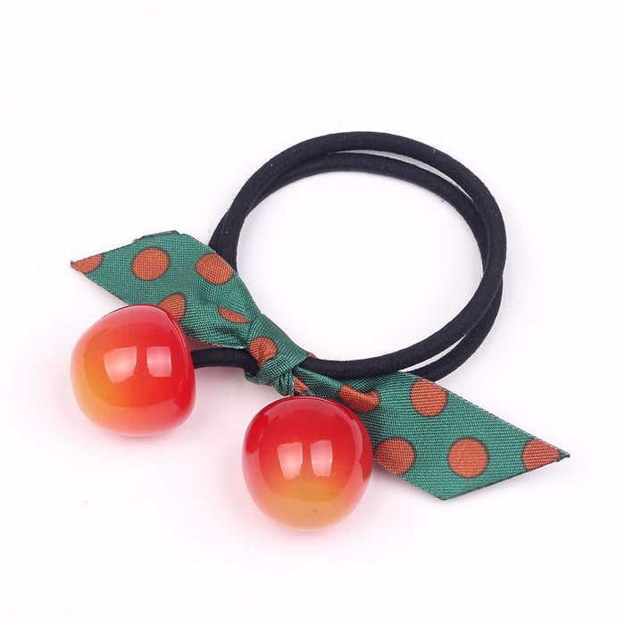 Wholesale Acrylic Fashion Cherry Hair Rope Simple Candy Color Hair Ring MOQ≥2 JDC-HS-Fuyuan002