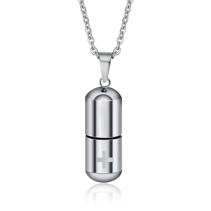 Wholesale Necklace Stainless Steel Pills Perfume Bottle MOQ≥2 JDC-NE-QuanX001