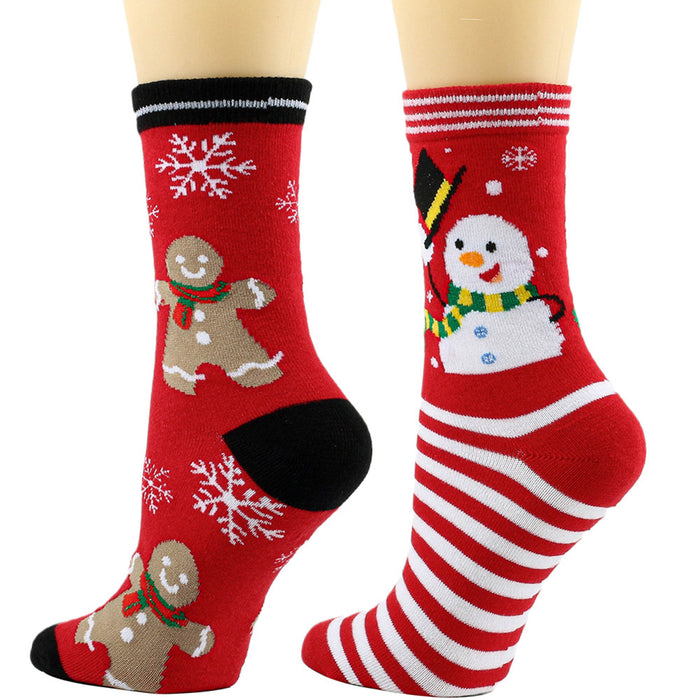 Wholesale Socks Cotton Christmas Cartoon Cute Snowman Snowflake Pattern MOQ≥3 JDC-SK-XQ015
